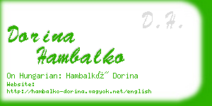 dorina hambalko business card